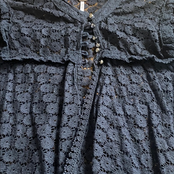 Free People Black Floral Lace Top Size small - Picture 12 of 13